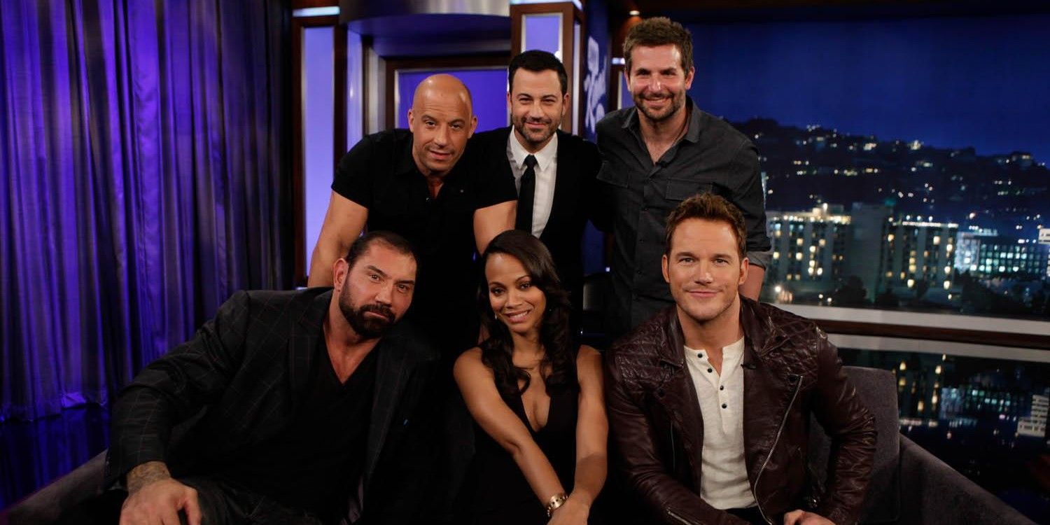 Guardians Of The Galaxy Cast With Jimmy Kimmel 