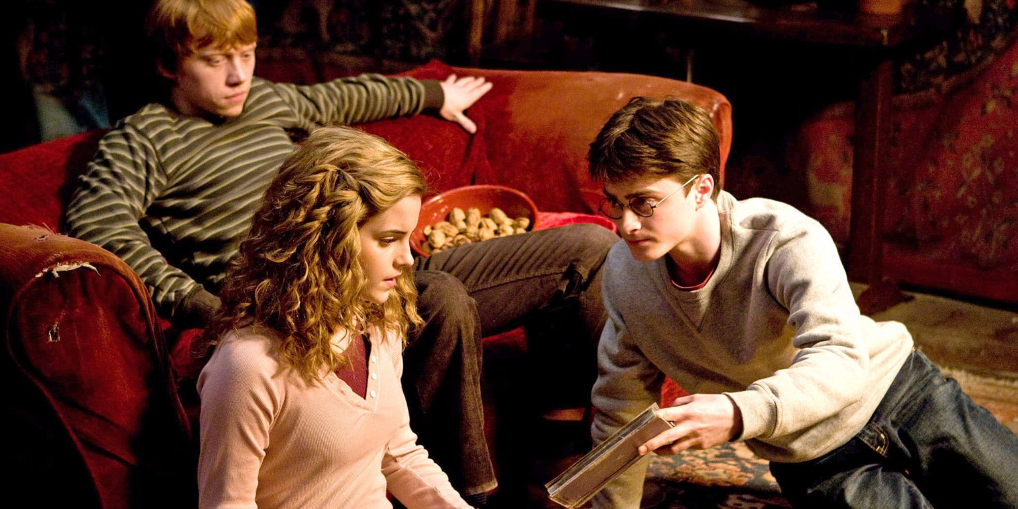 Harry Ron and Hermione Gryffindor's common room