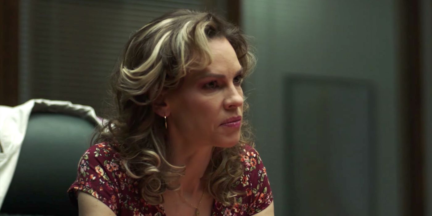 Hilary Swank as Sharon Stevens Looking Concerned in Ordinary Angels
