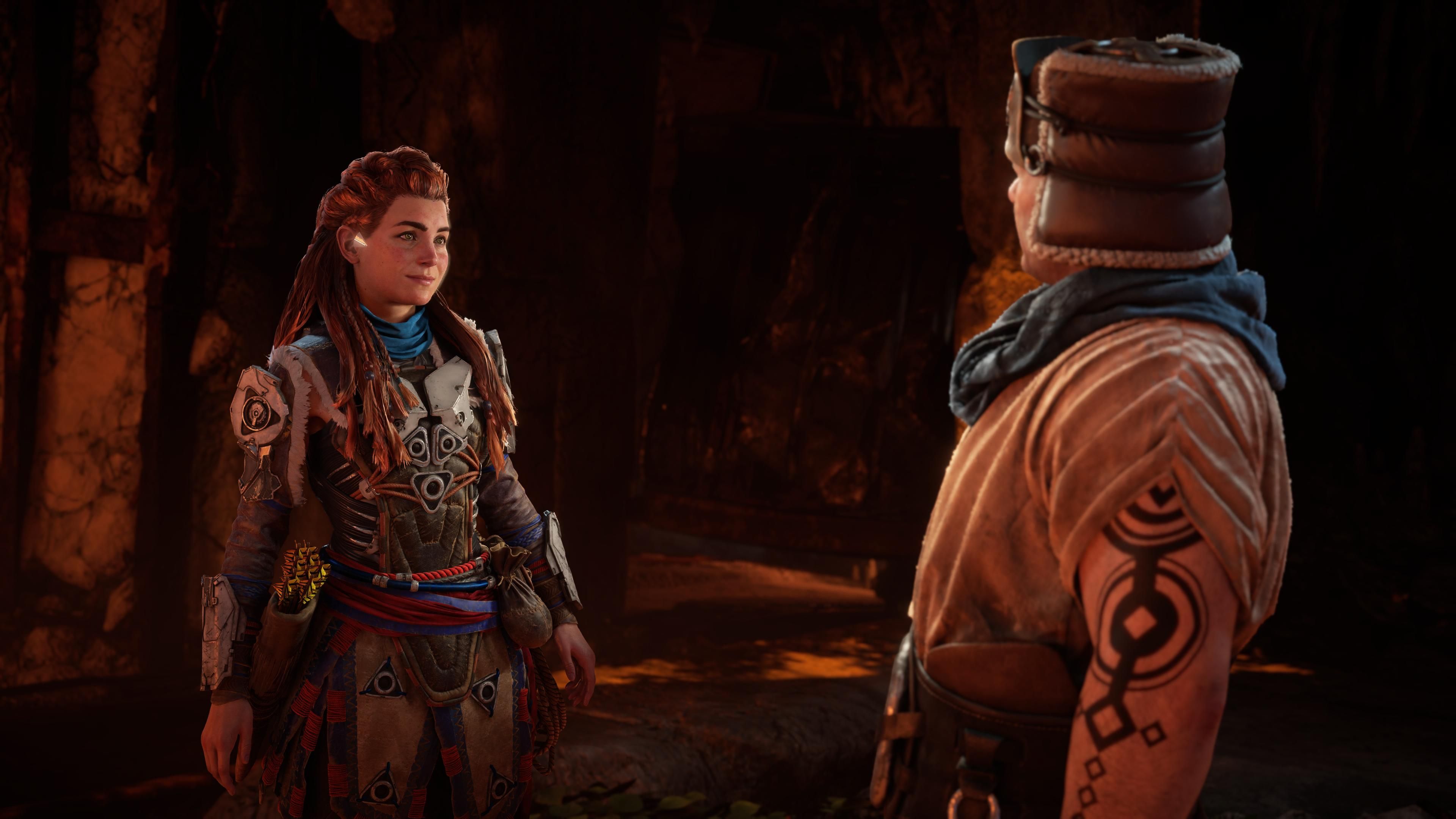 Horizon Forbidden West Burning Shores Aloy Chatting With Gildun In Murmuring Hollow