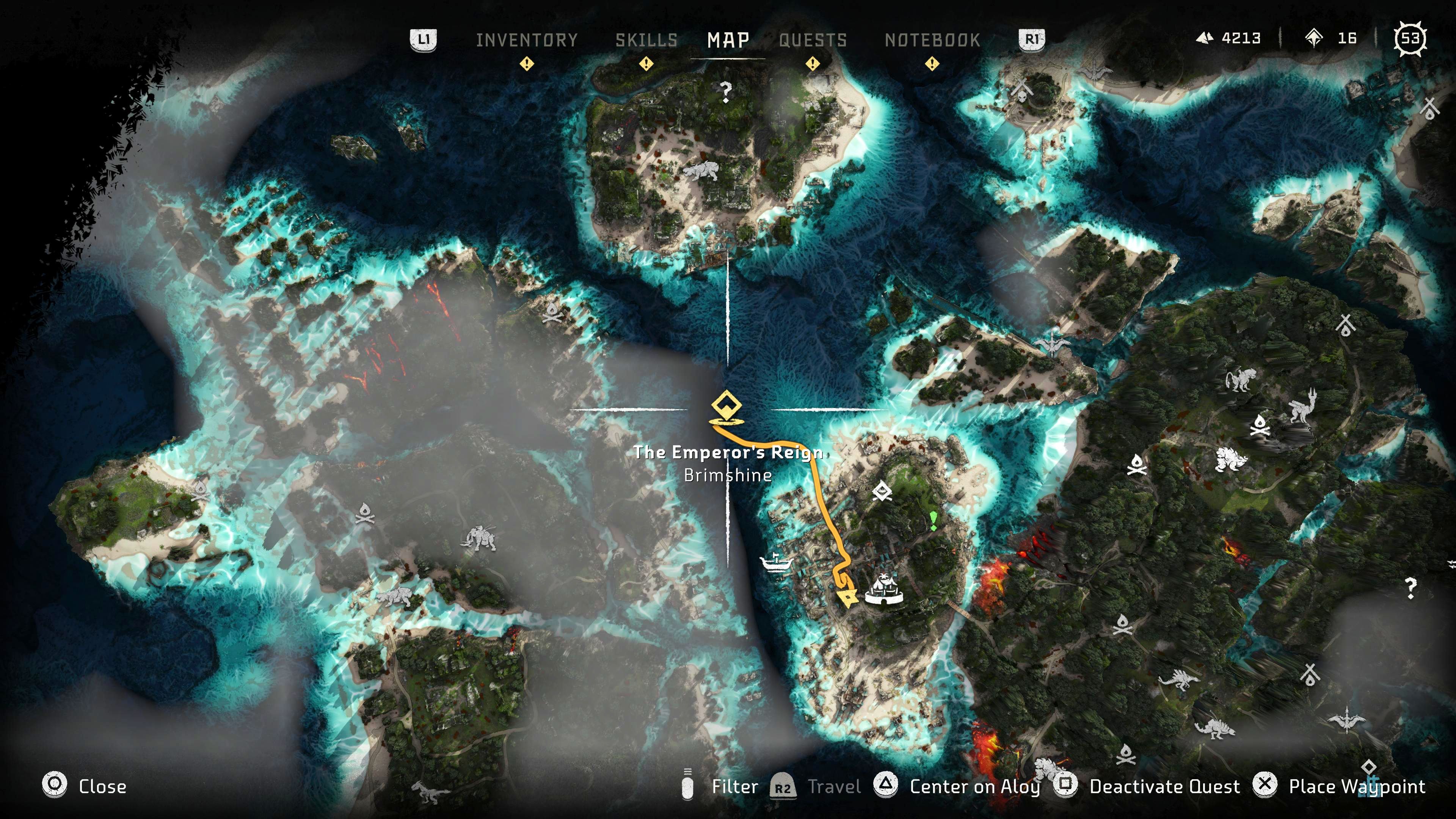 Horizon Forbidden West Burning Shores Brimshine Marked On In-Game Map By Creating Job