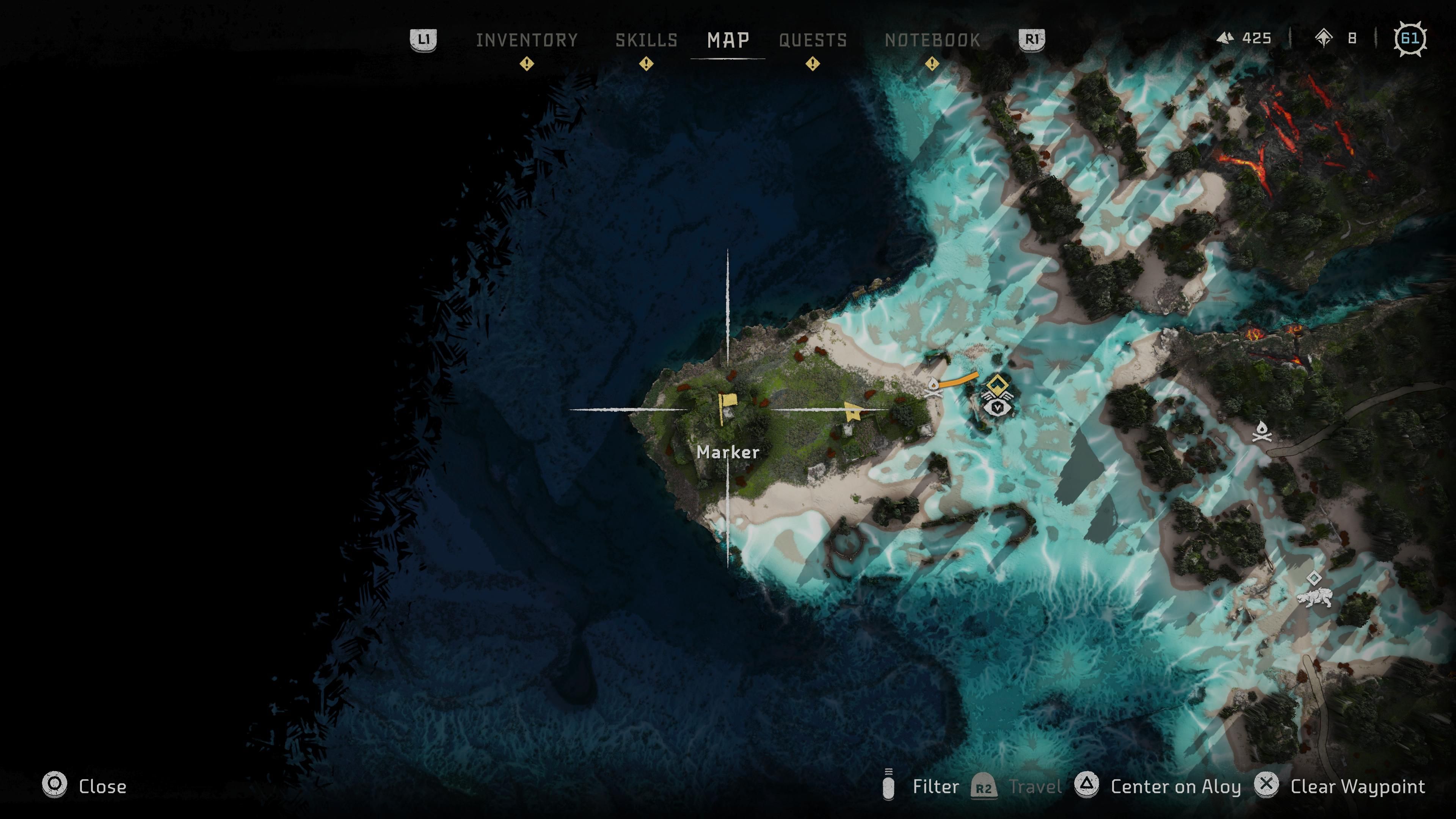 Horizon Forbidden West Burning Shores Mighty Pint Delver Trinket Map Location