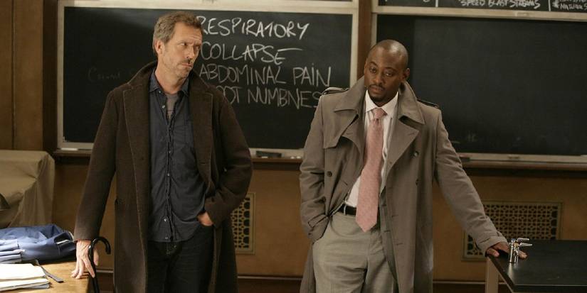 Hugh Laurie as Gregory House and Omar Epps as Eric Foreman in House M.D.