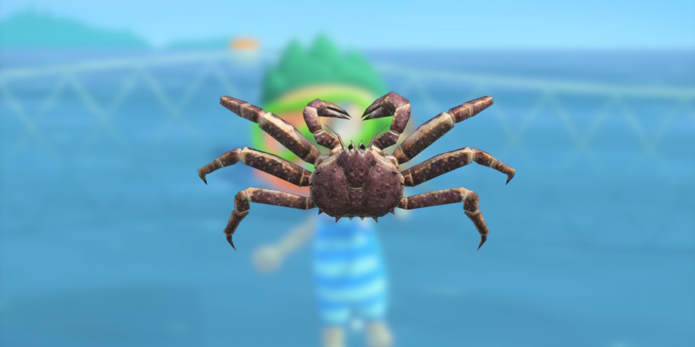 The Red King Crab with a player catching in the background in Animal Crossing: New Horizons