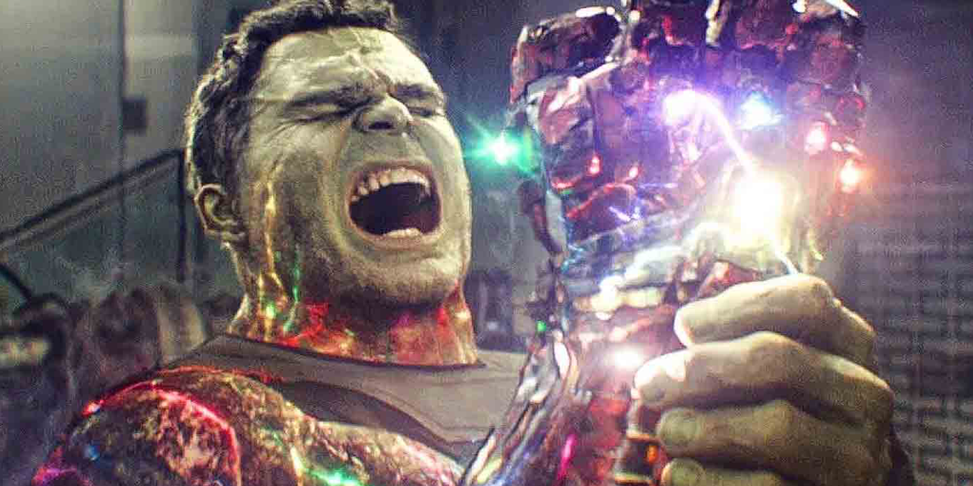 hulk usando el guante infinito en avengers endgame