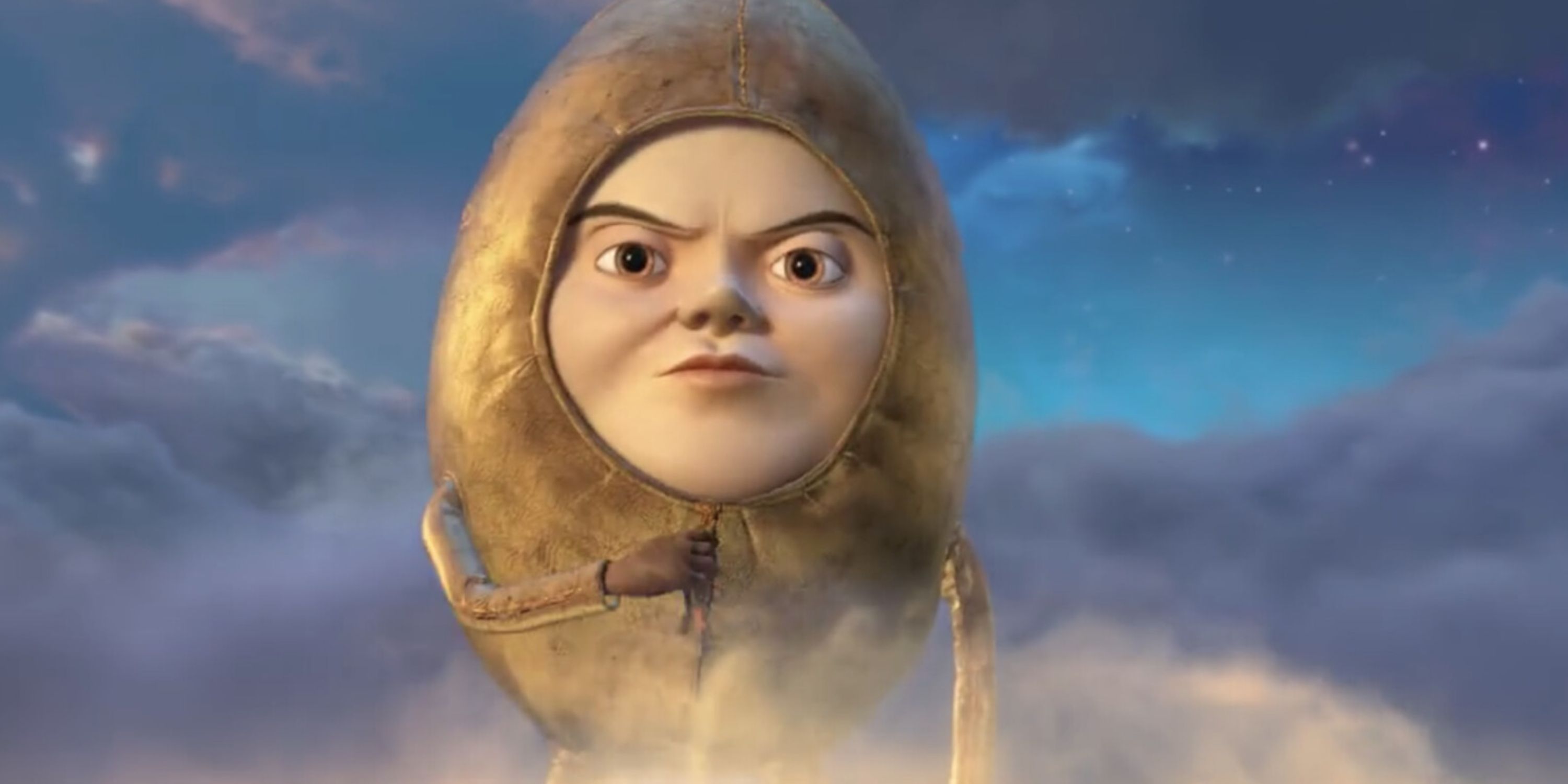 Humpty Alexander Dumpty dressed as the golden egg in Puss in Boots