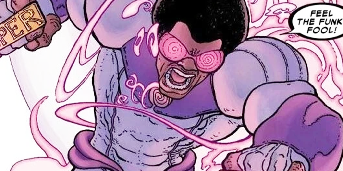 A panel showing the Hypno Hustle in Marvel Comics
