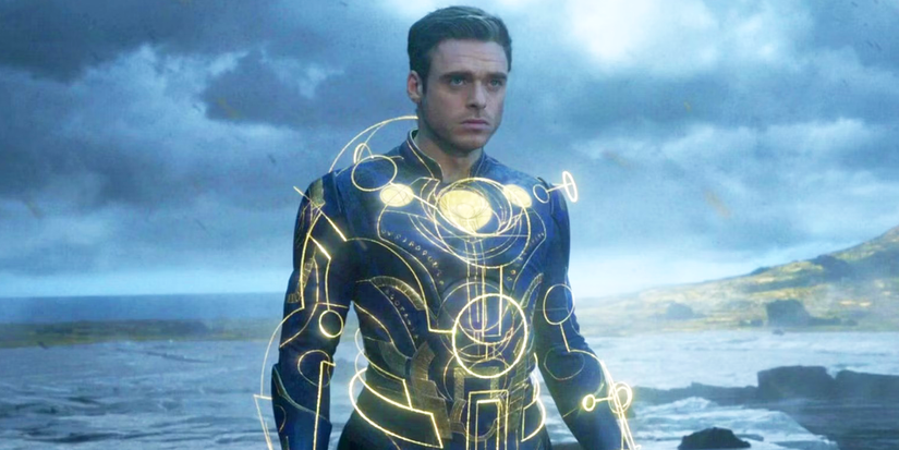 Ikaris wears a glowing suit in Eternals
