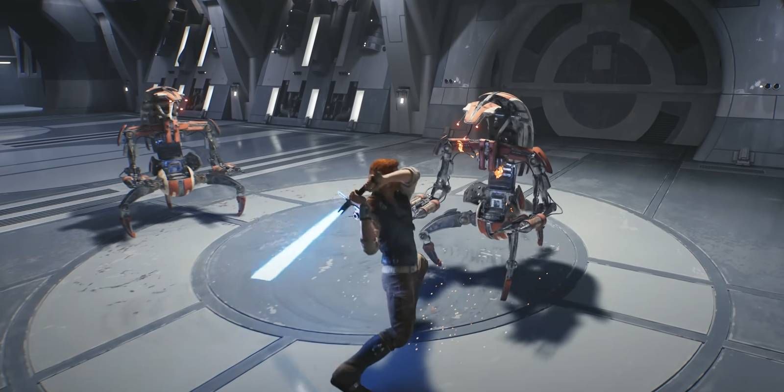 Star Wars Jedi: Survivor Cal Fighting Two Destroyer Droids con nuevas habilidades de combate y ventajas