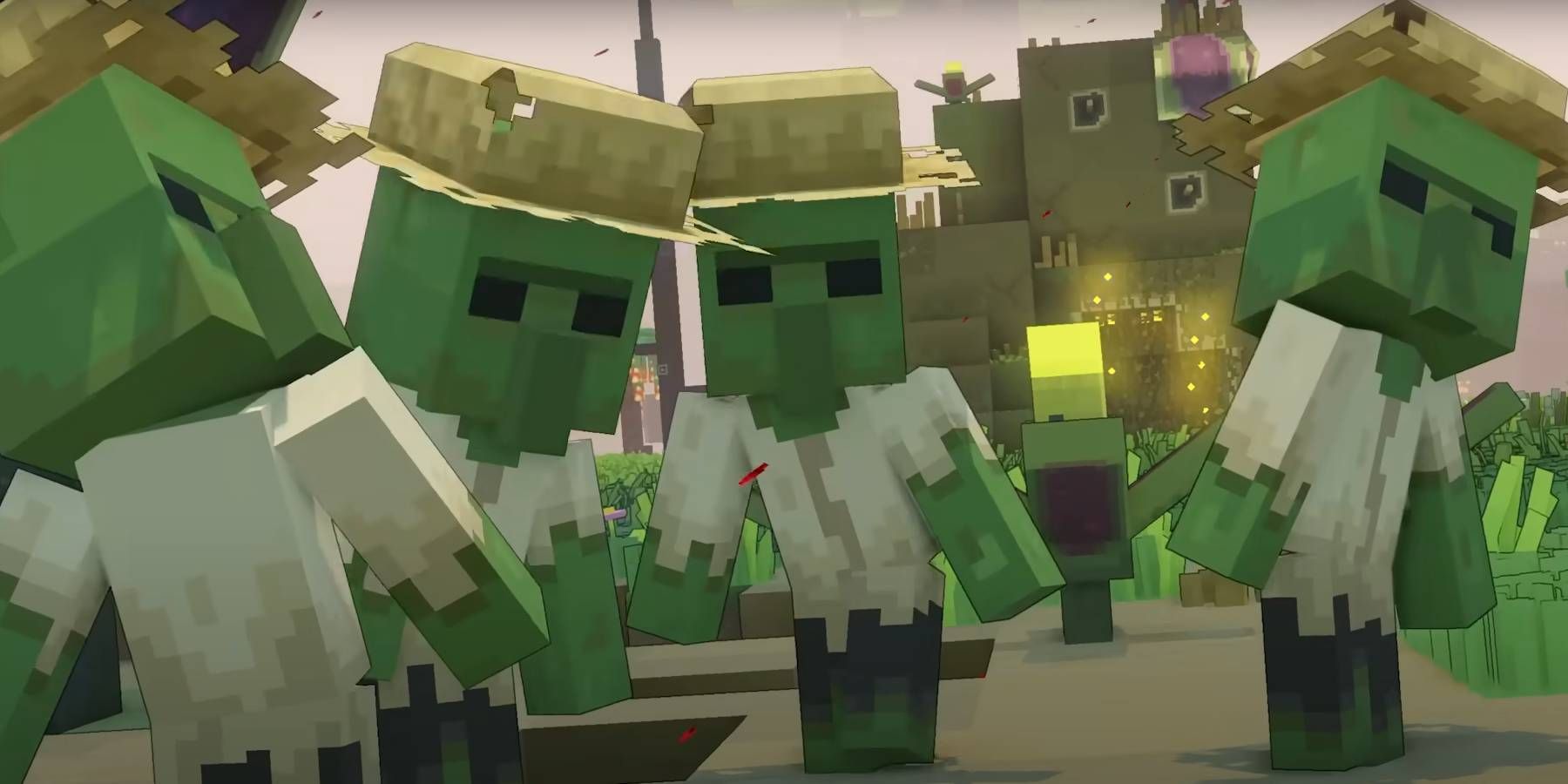 Minecraft Legends Zombie Villagers como mobs que os jogadores podem recrutar após visitar certas propriedades