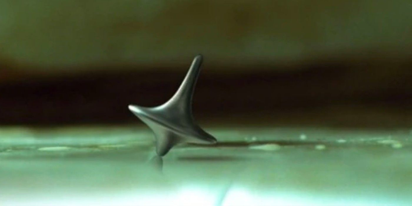 Dom Cobb's spinning top totem at the end of Inception.