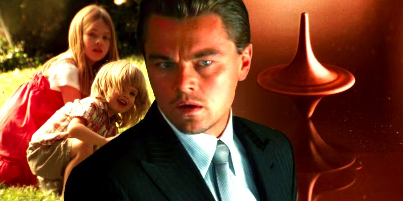 Leonardo DiCaprio as Cobb in Inception Ending with Spinning Totem and his children
