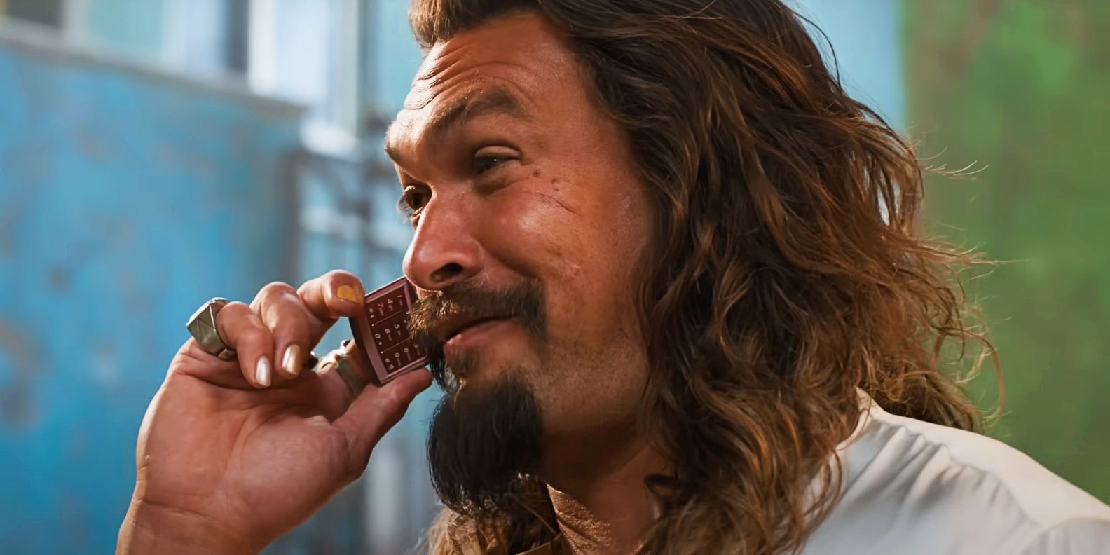 Jason Momoa as Dante Reyes talking on phone in Fast X