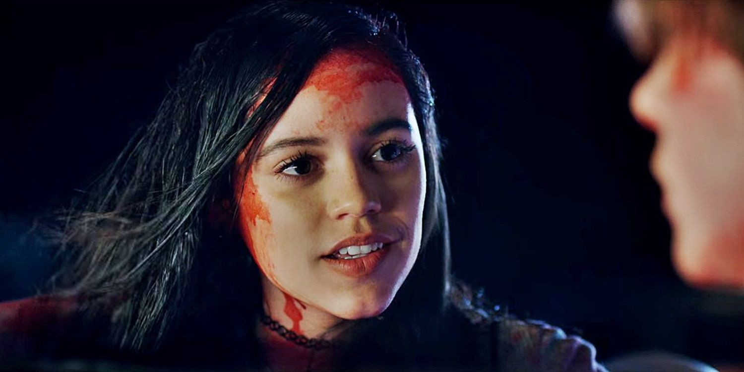 Jenna Ortega covered in blood in The Babysitter Killer Queen