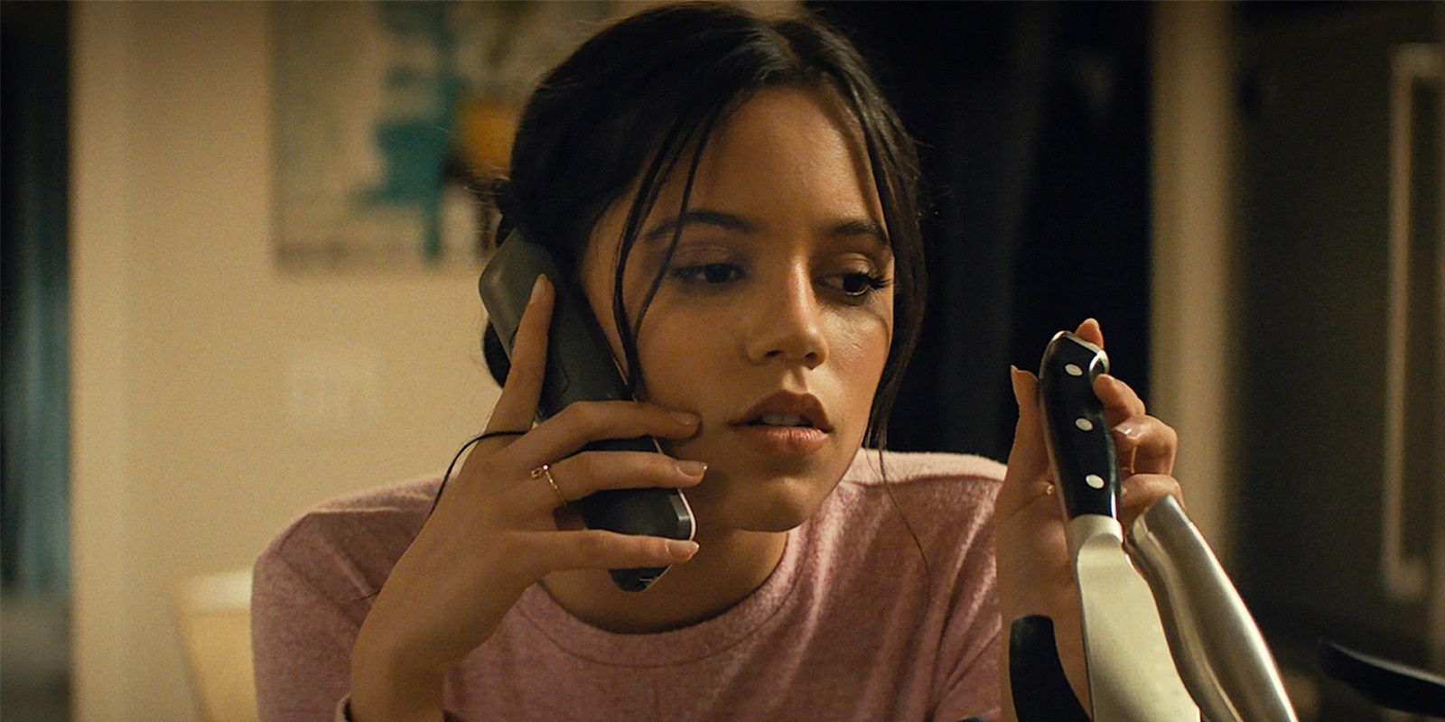 Jenna Ortega on the phone in Scream