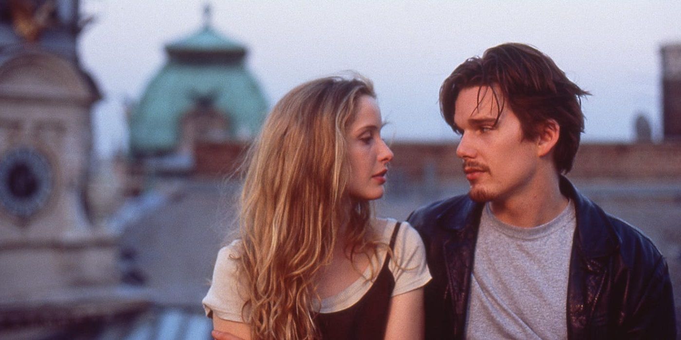 Julie Delpy as Céline and Ethan Hawke as Jesse in Vienna in Before Sunrise