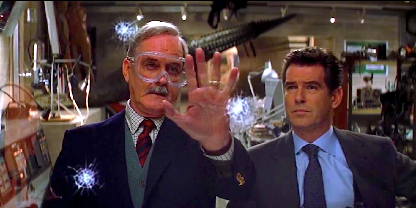 John Cleese's M with Pierce Brosnan's Bond in 