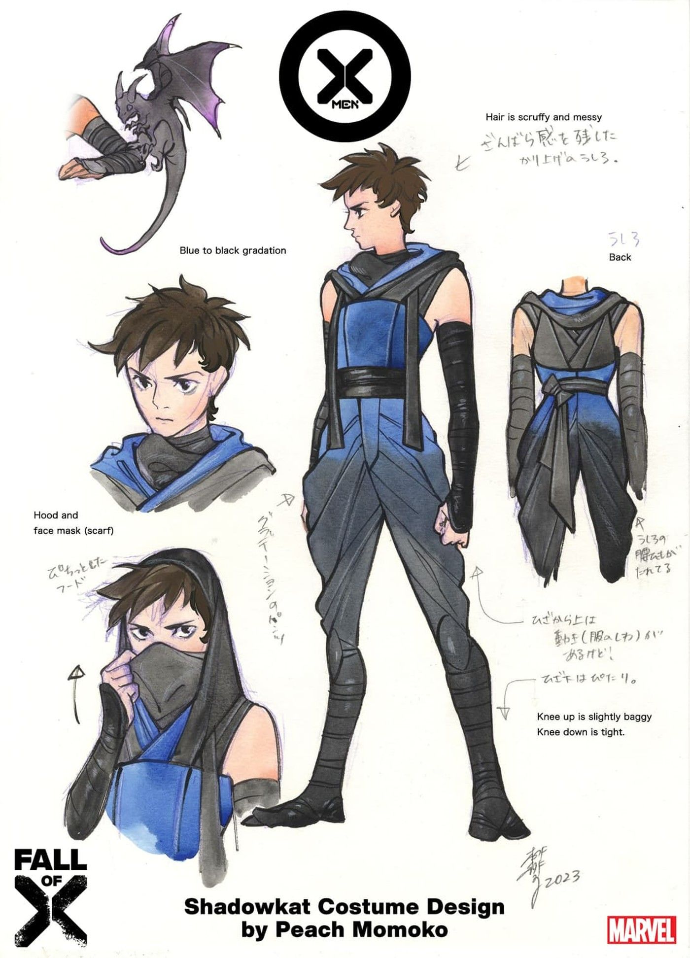 Redesenho de Kate Pryde Shadowkat por Peach Momoko