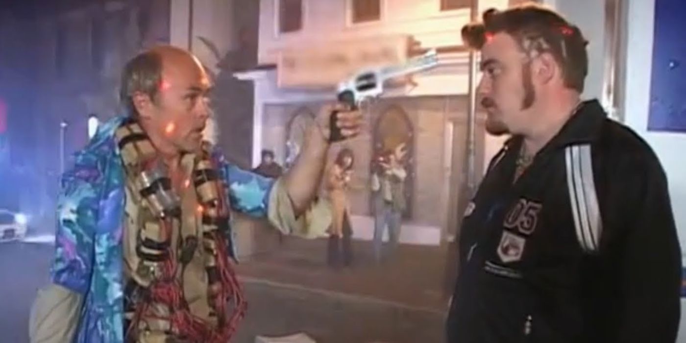 Lahey pointing a gun at Ricky in Trailer Park Boys