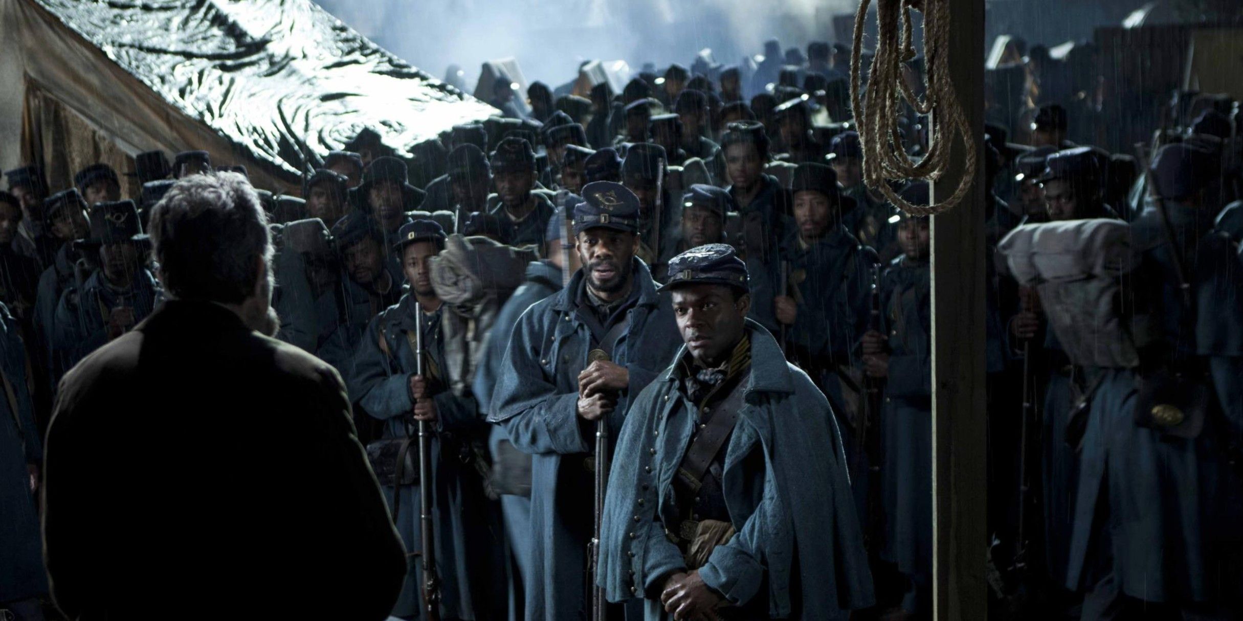 Lincoln speaking to African Americans in the movie