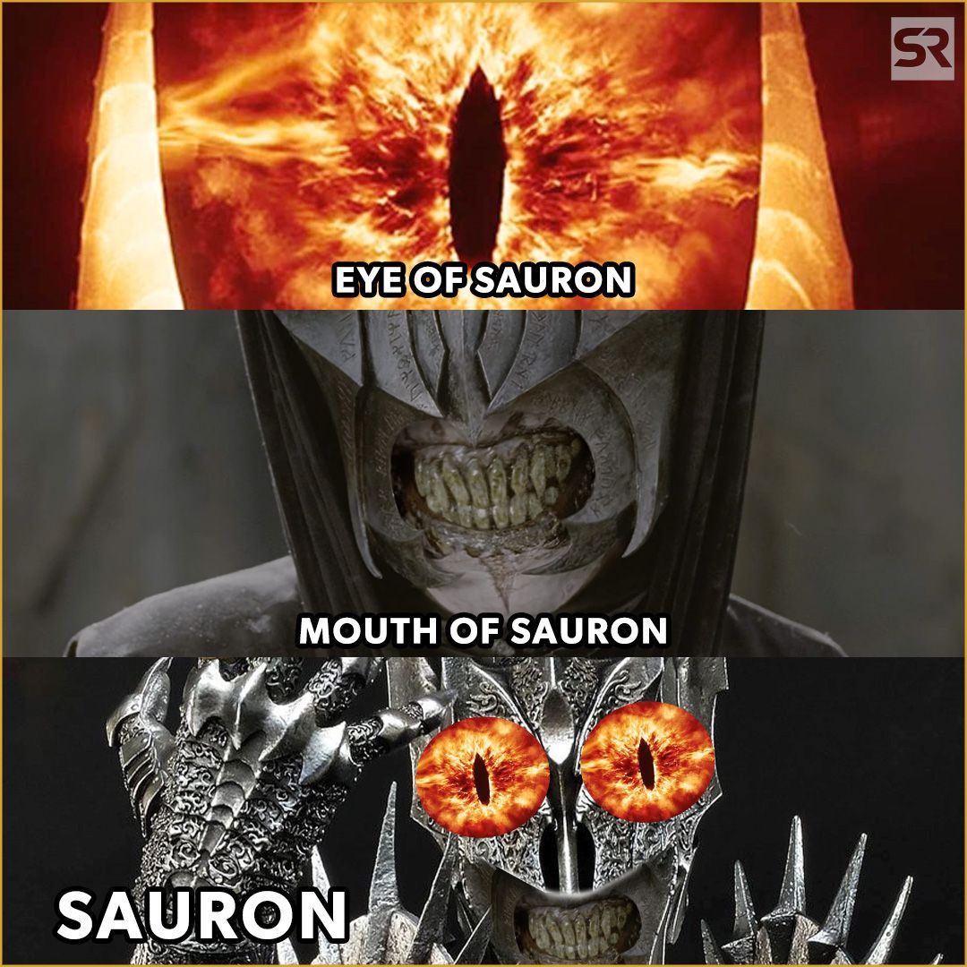 A Lord of the Rings meme featuring Sauron 