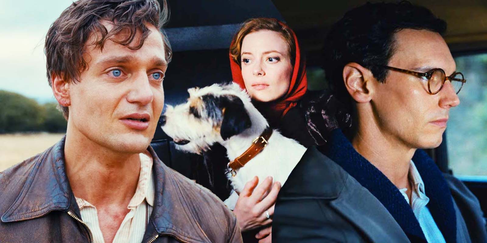Lucas Englander as Albert Hirshman, Gillian Jacobs as Mary Jayne Gold and Cory Michael Smith as Varian Fry in Transatlantic episode 7