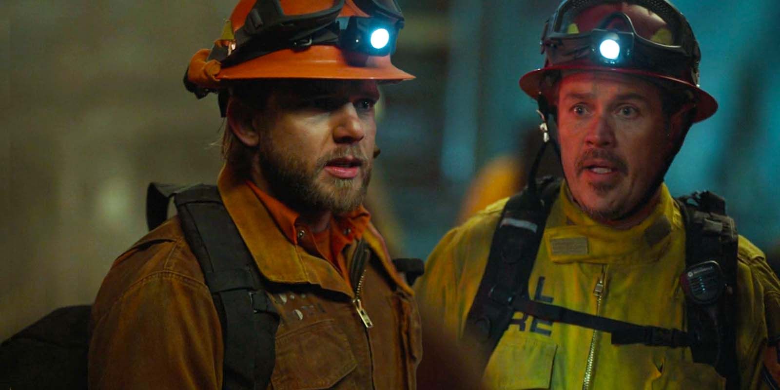 Max Thieriot as Bode and Kevin Alejandro as Manny in Fire Country season 1 episode 18