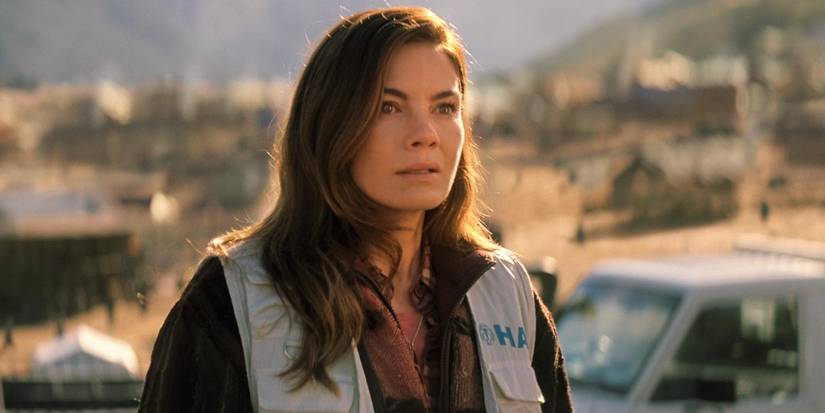 Michelle Monaghan at a camp in Mission Impossible Fallout