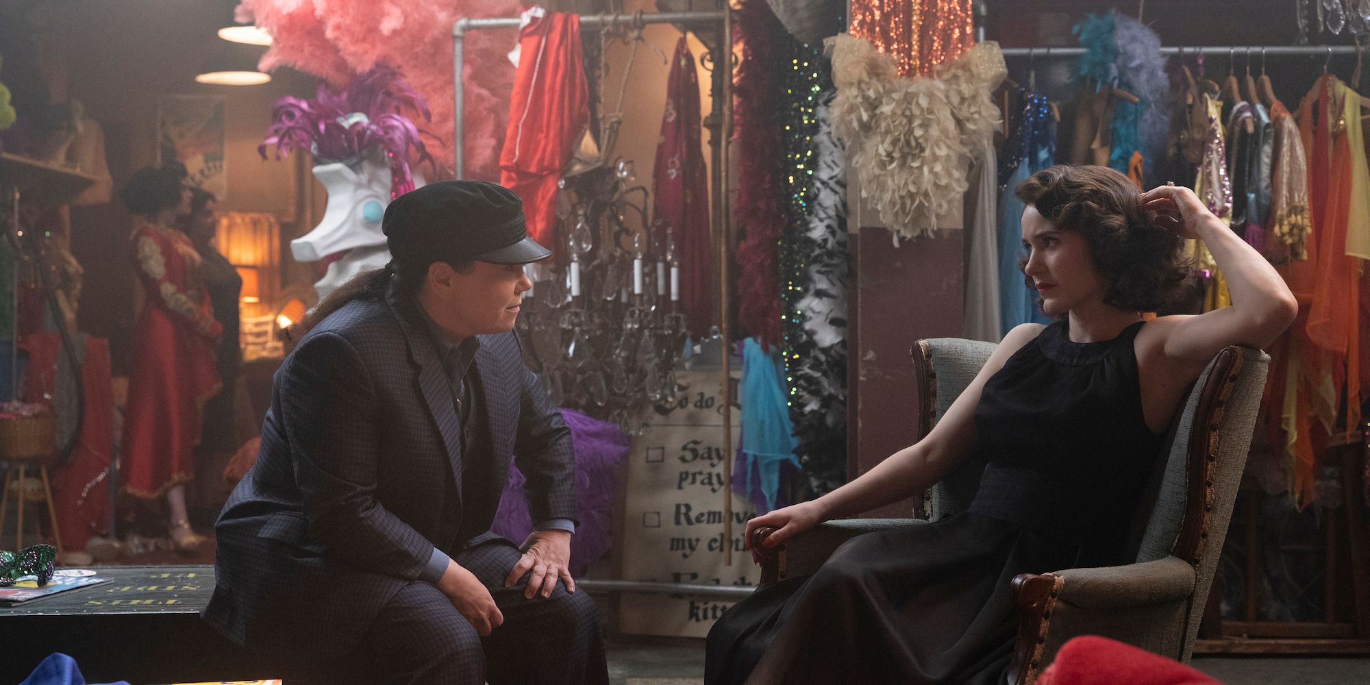 Susie and Midge sitting and talking in Marvelous Mrs Maisel Season 5