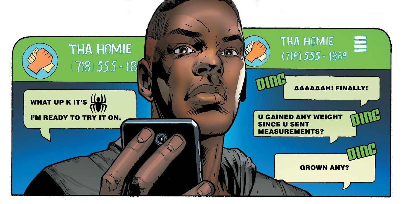 Miles Morales Spider-Man #29 Texting Franklin