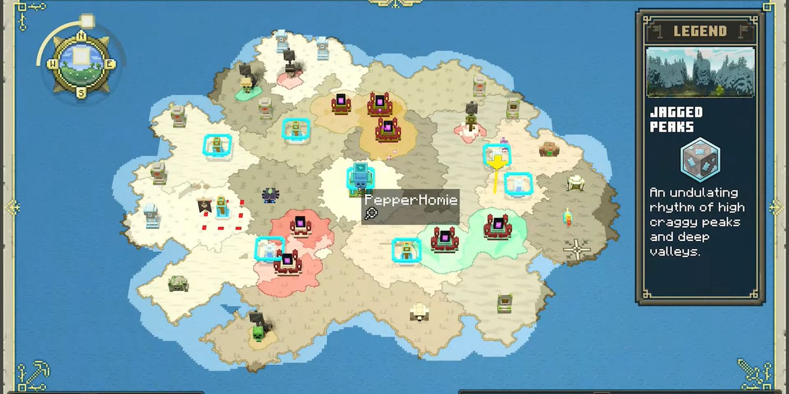 Lokasi Big Beak Minecraft Legends di peta