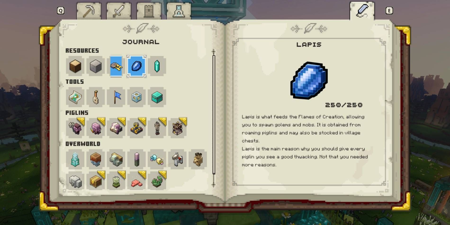Minecraft Legends Lapis Resource Used to Create Golem and Mob Allies