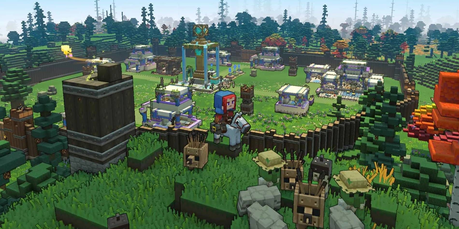 Minecraft Legends Player Village Base Improved with Walls, Defense Towers, Etc