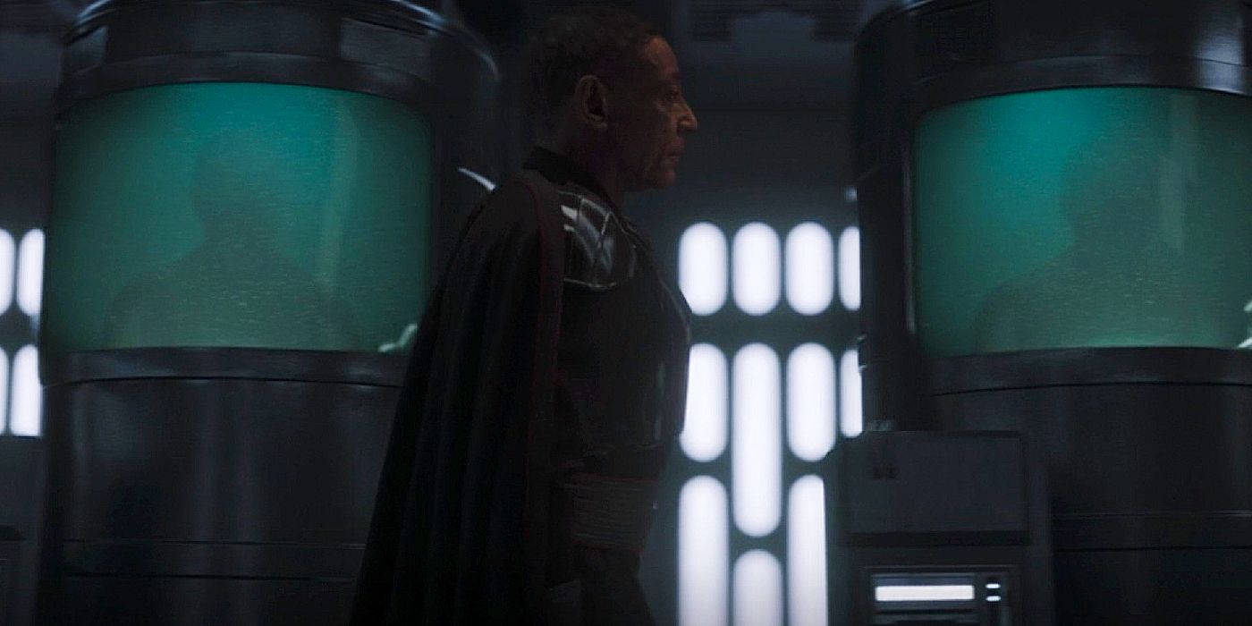 Moff Gideon walking past his cloning facility in The Mandalorian season 3, episode 7