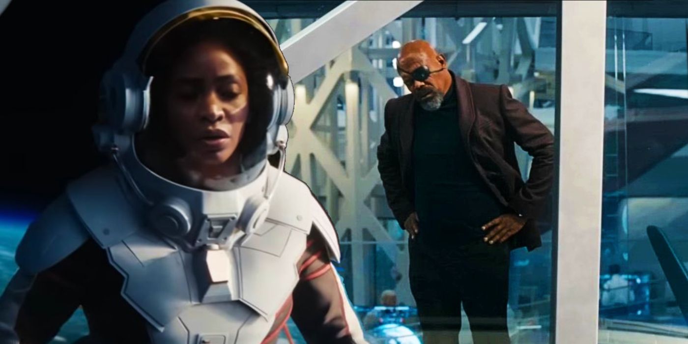 Monica Rambeau and Nick Fury in The Marvels trailer