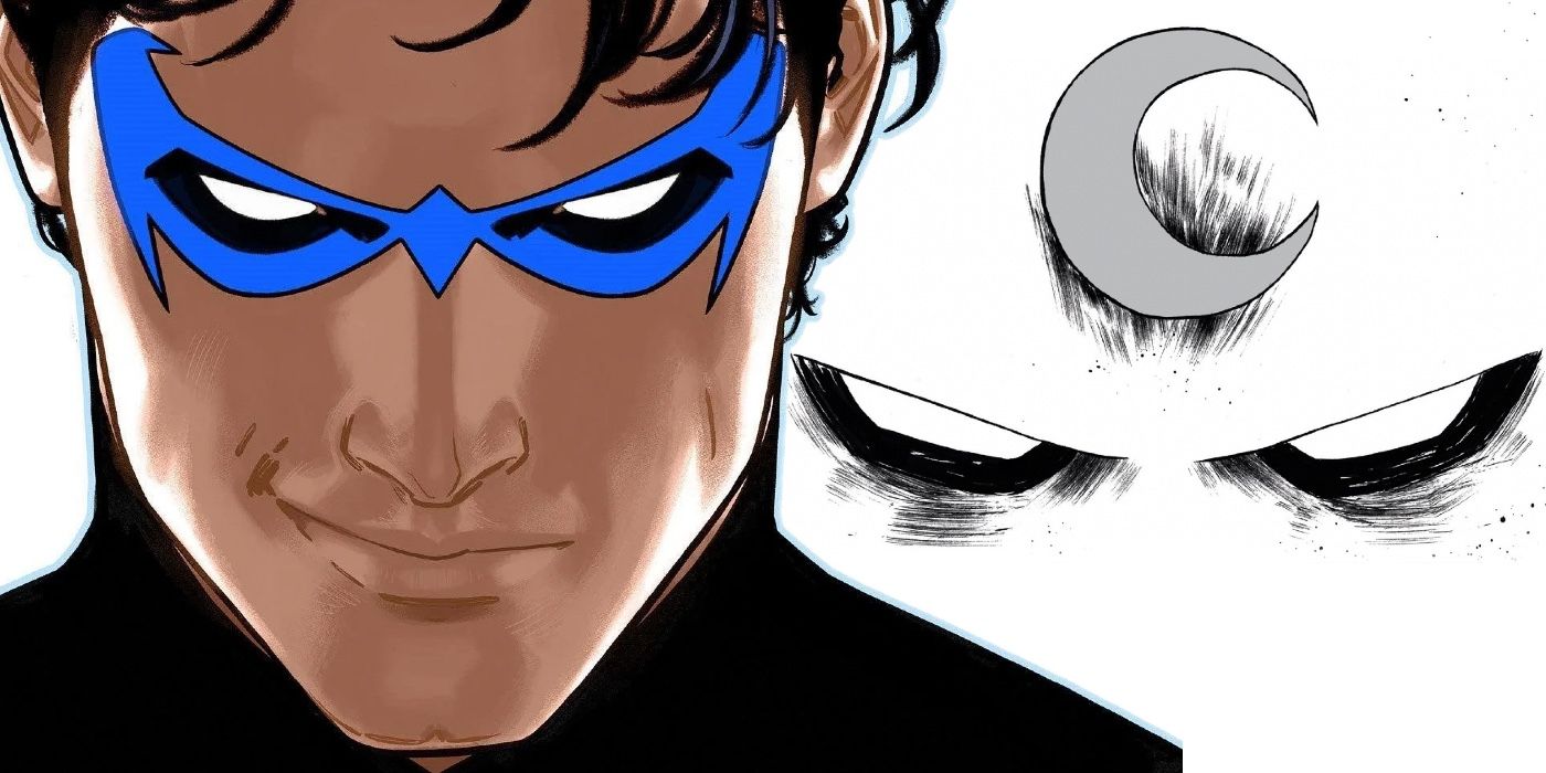 Moon Knight and Nightwing&rsquo;s faces side by side