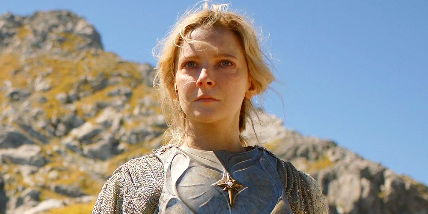Morfydd Clark as Galadriel in The Lord of the Rings: The Rings of Power.
