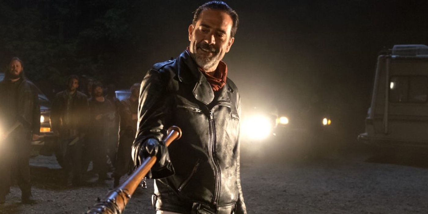 Negan threatens people with Lucille in Walking Dead.