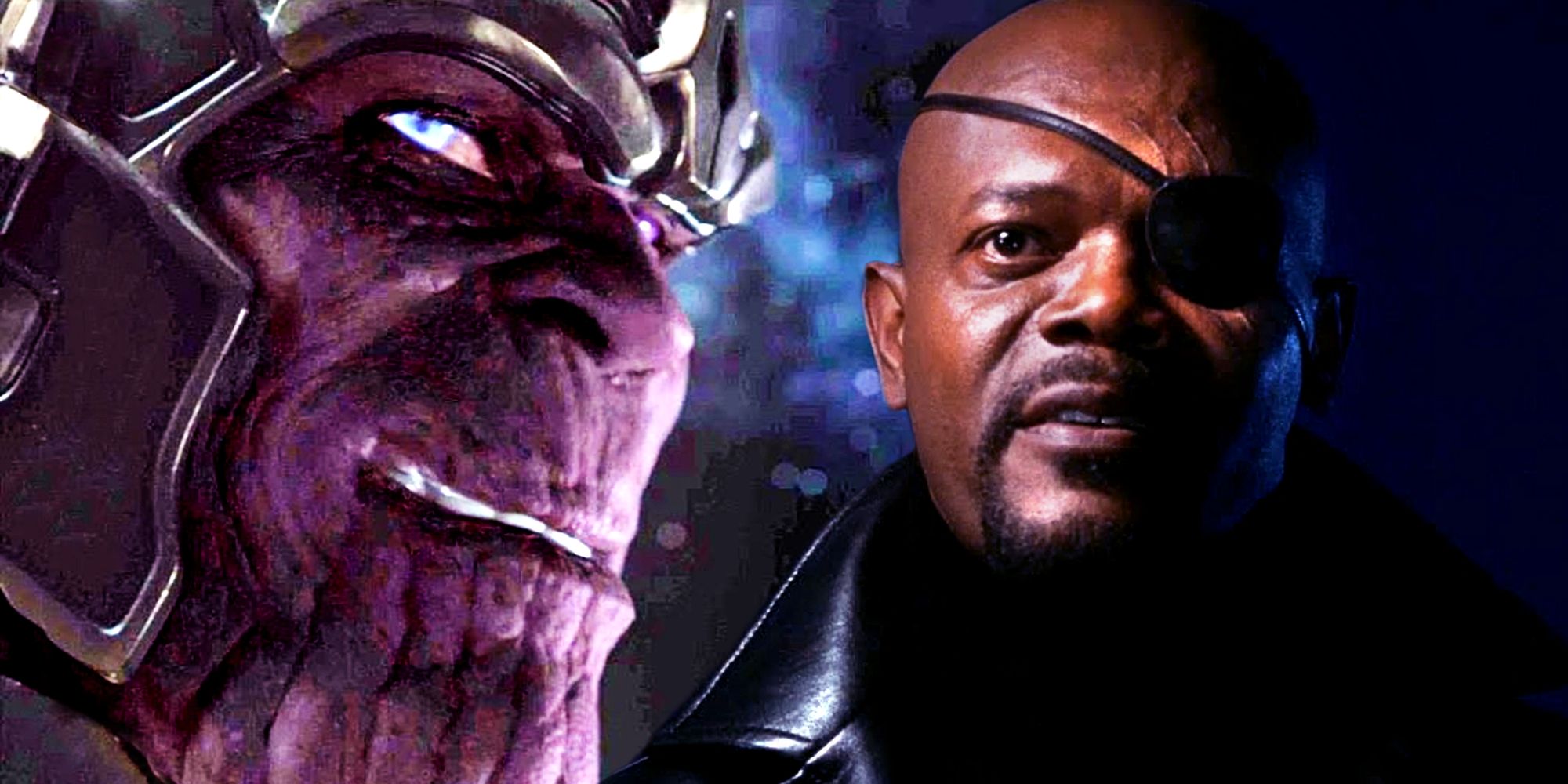 Nick Fury en Iron Man y Thanos en las escenas postcréditos de Los Vengadores