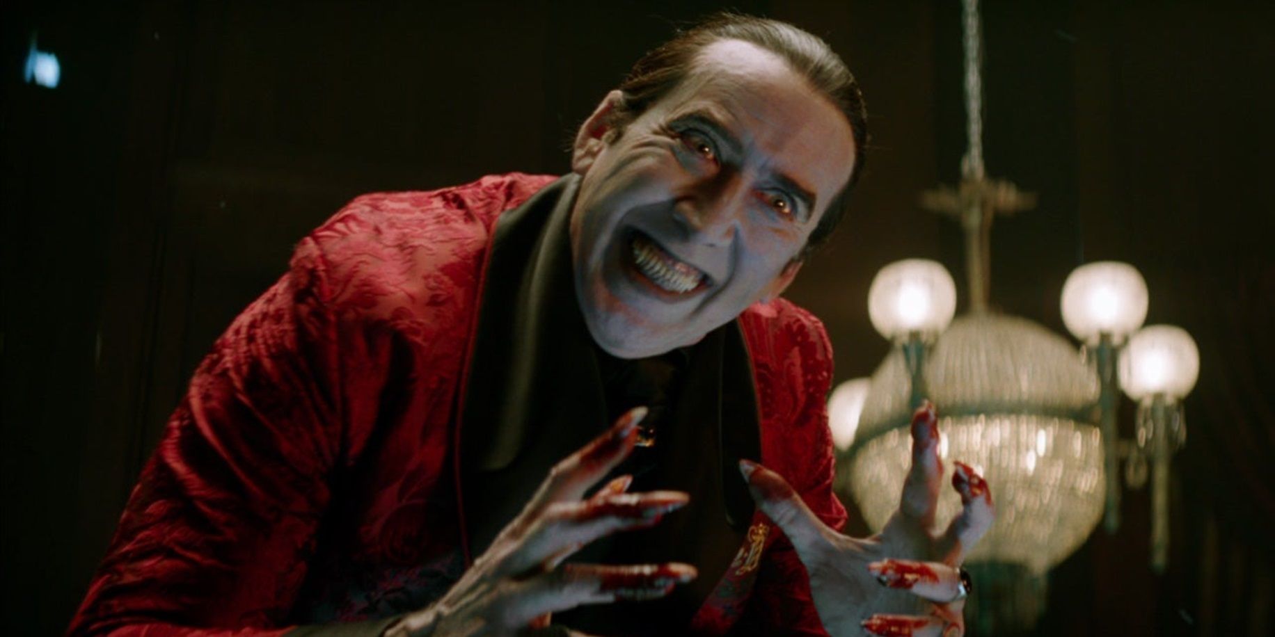 Nicolas Cage smiling in Renfield