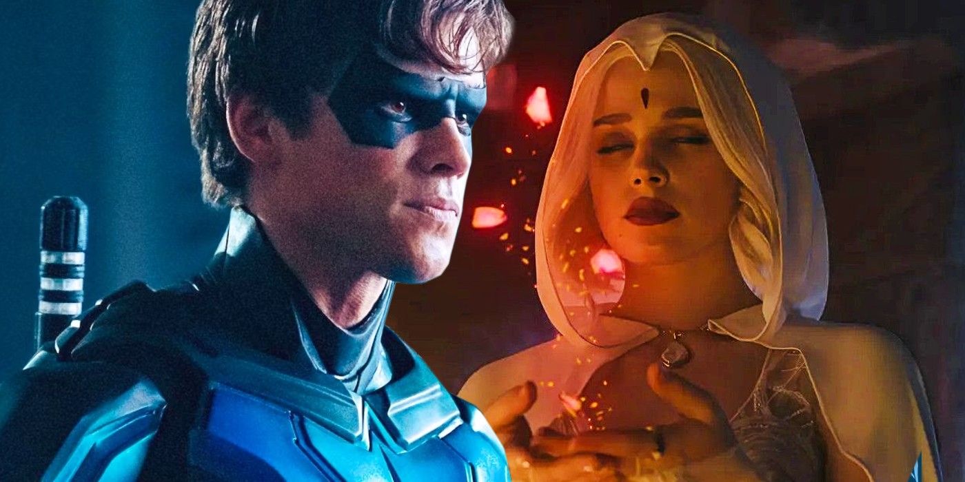 Nightwing and Raven from Titans season 4
