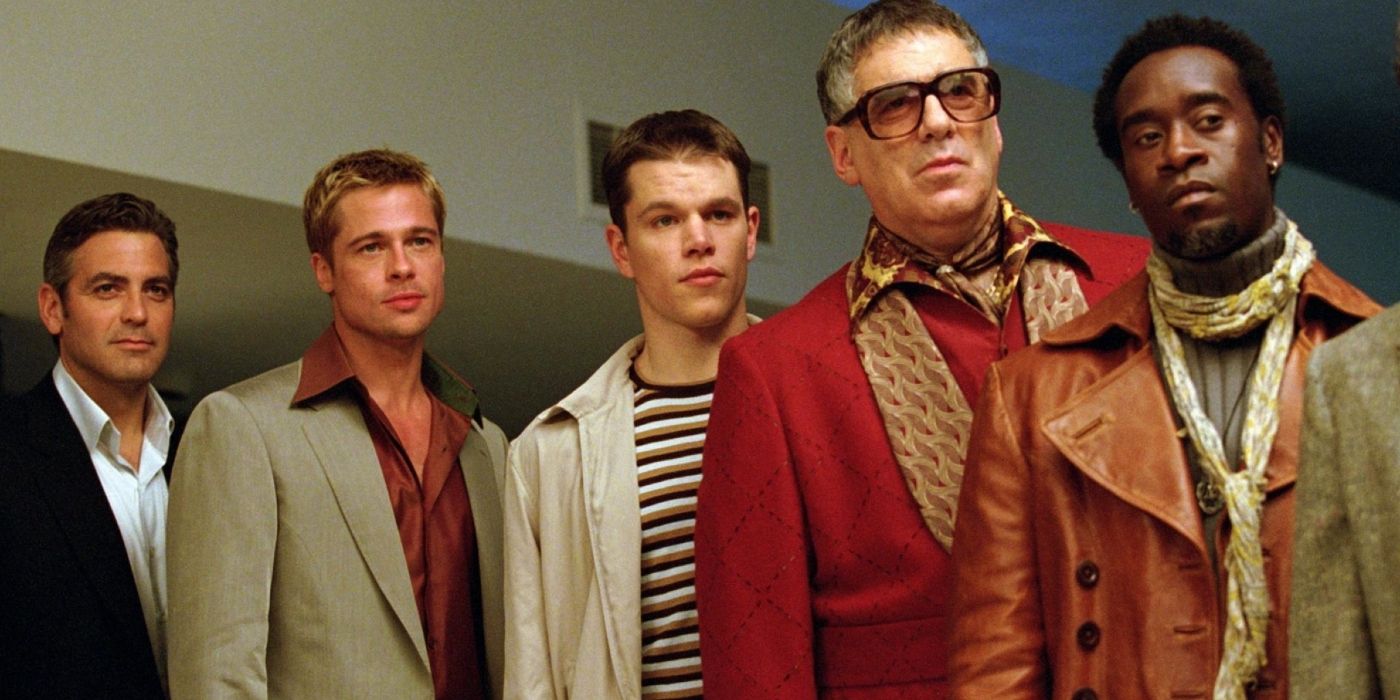 The Ocean's Eleven cast stand in a row