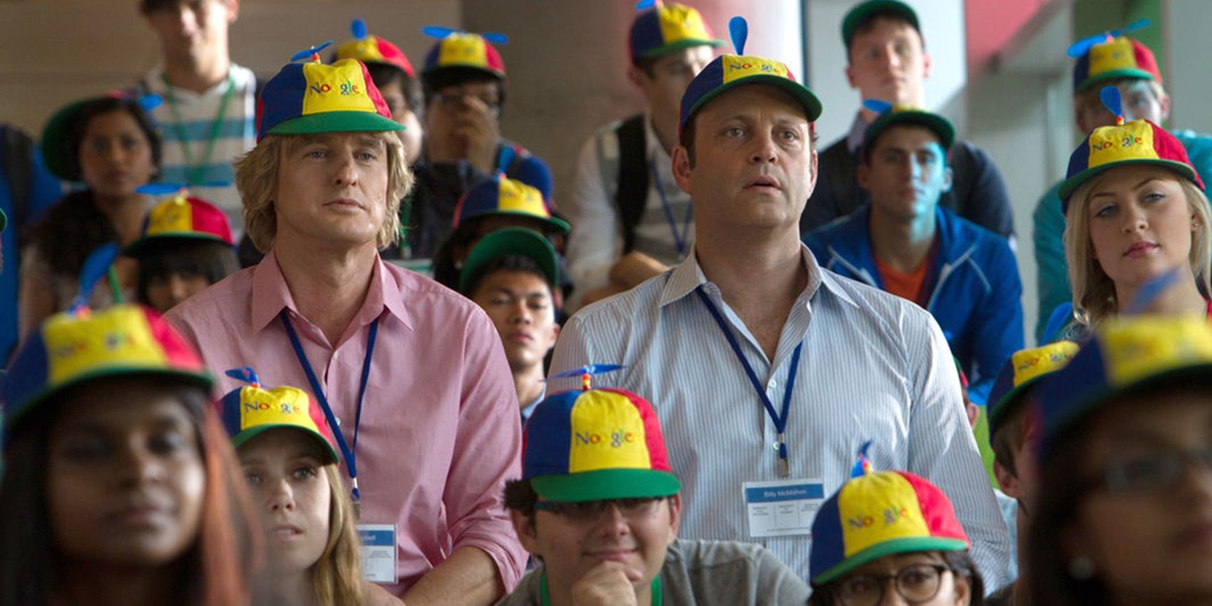 Owen Wilson and Vince Vaughn in Google HQ in The Internship