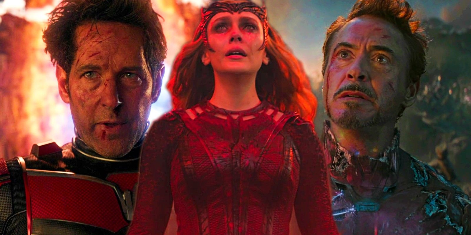 Paul Rudd as Ant-Man Elizabeth Olsen as Scarlet Witch and Robert Downey Jr As Iron Man
