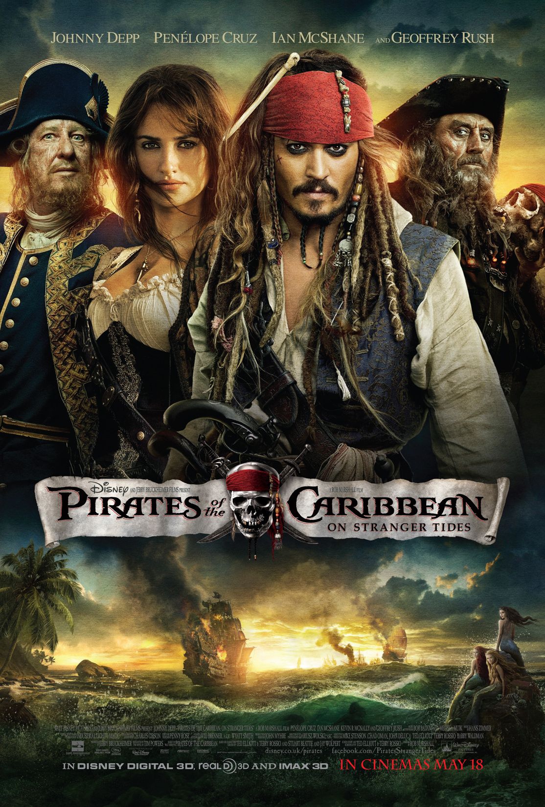 Pirates of the Caribbean on stranger tides movie poster