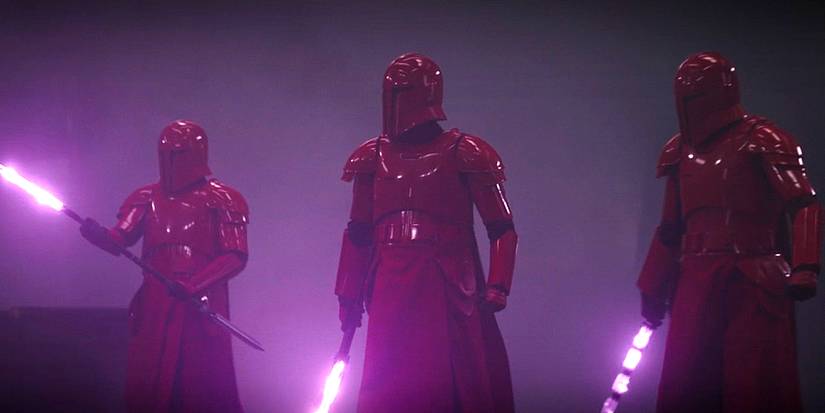 The Praetorian Guards wielding their weapons in The Mandalorian season 3, episode 7