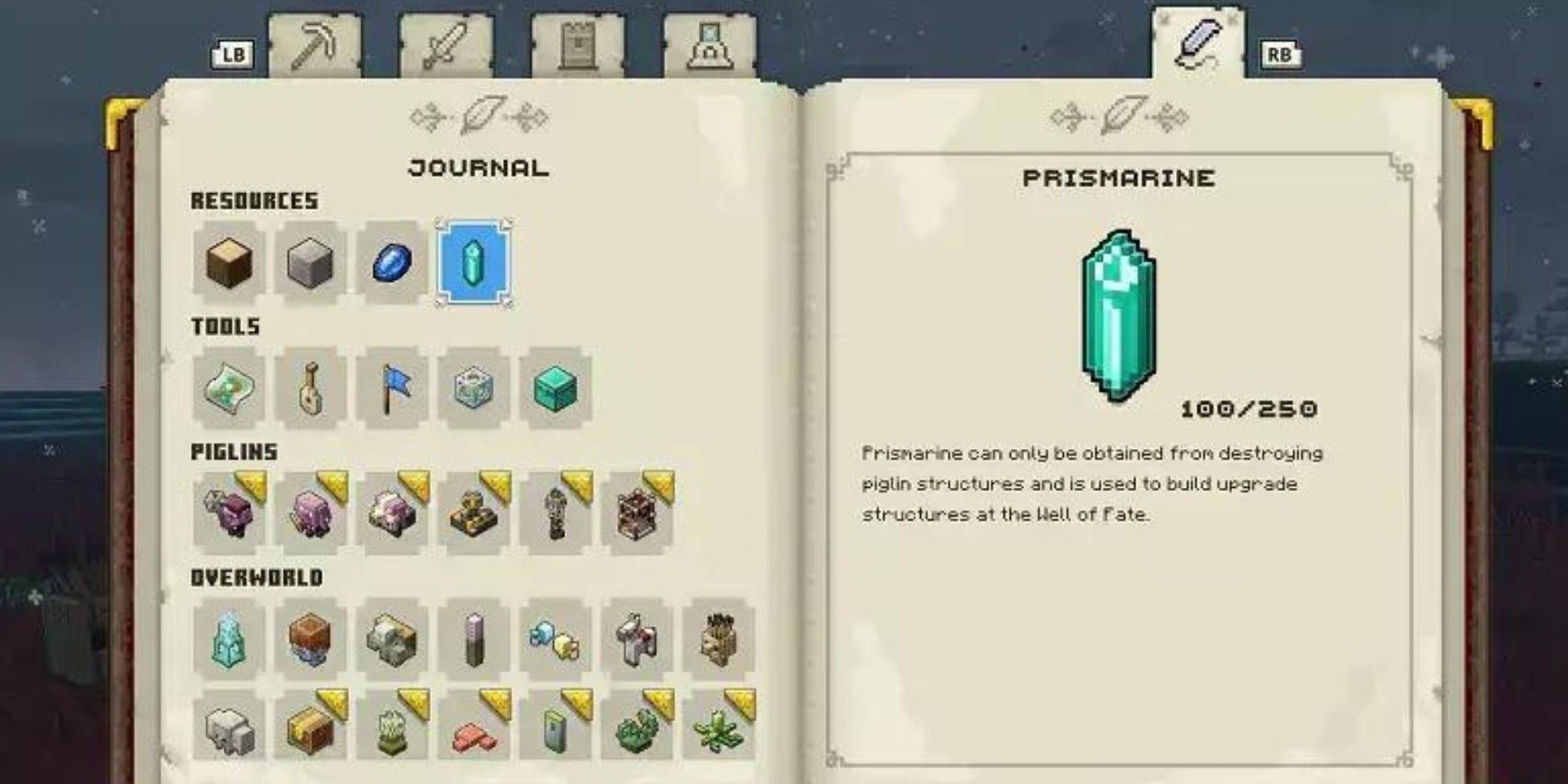 Graphic showing Prismarine in Minecraft Legends