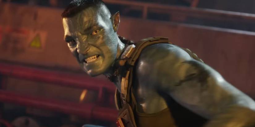 Quaritch looking angry in Avatar The Way of Water