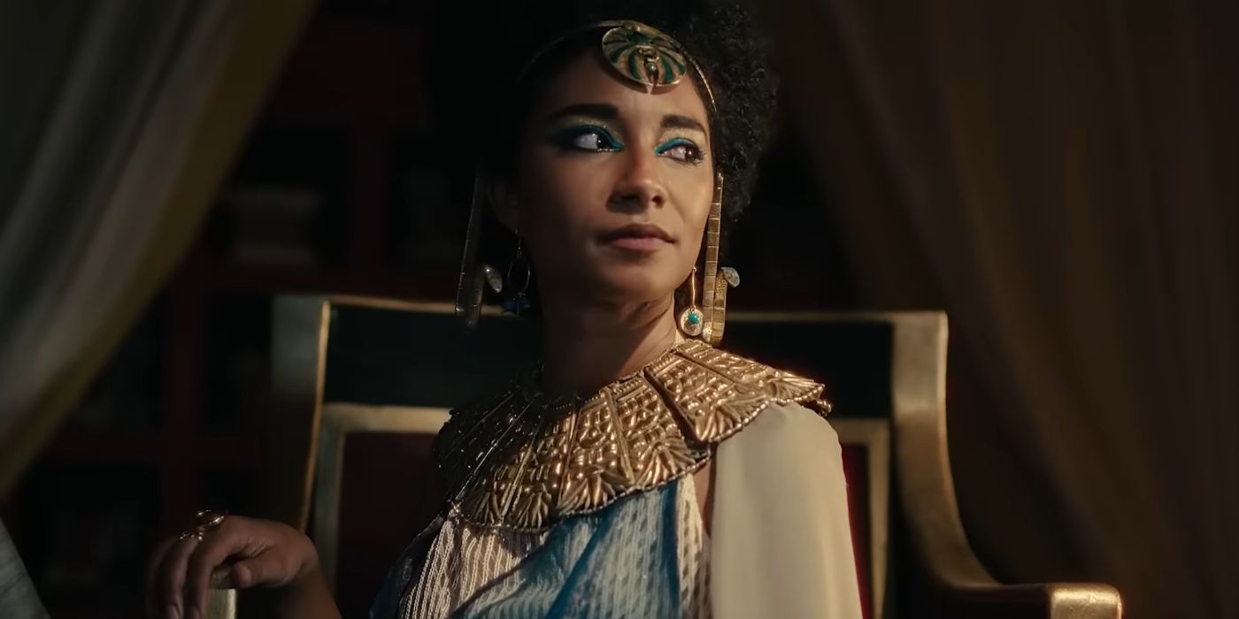 Queen Cleopatra actor Adele James on her Regal Throne