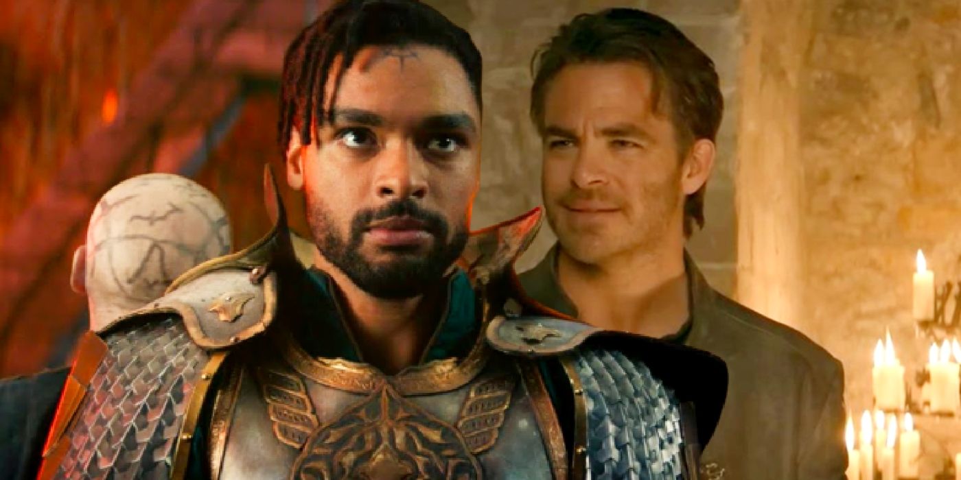 Custom image of Regé-Jean Page and Chris Pine in Dungeons &amp; Dragons: Honor Among Thieves.